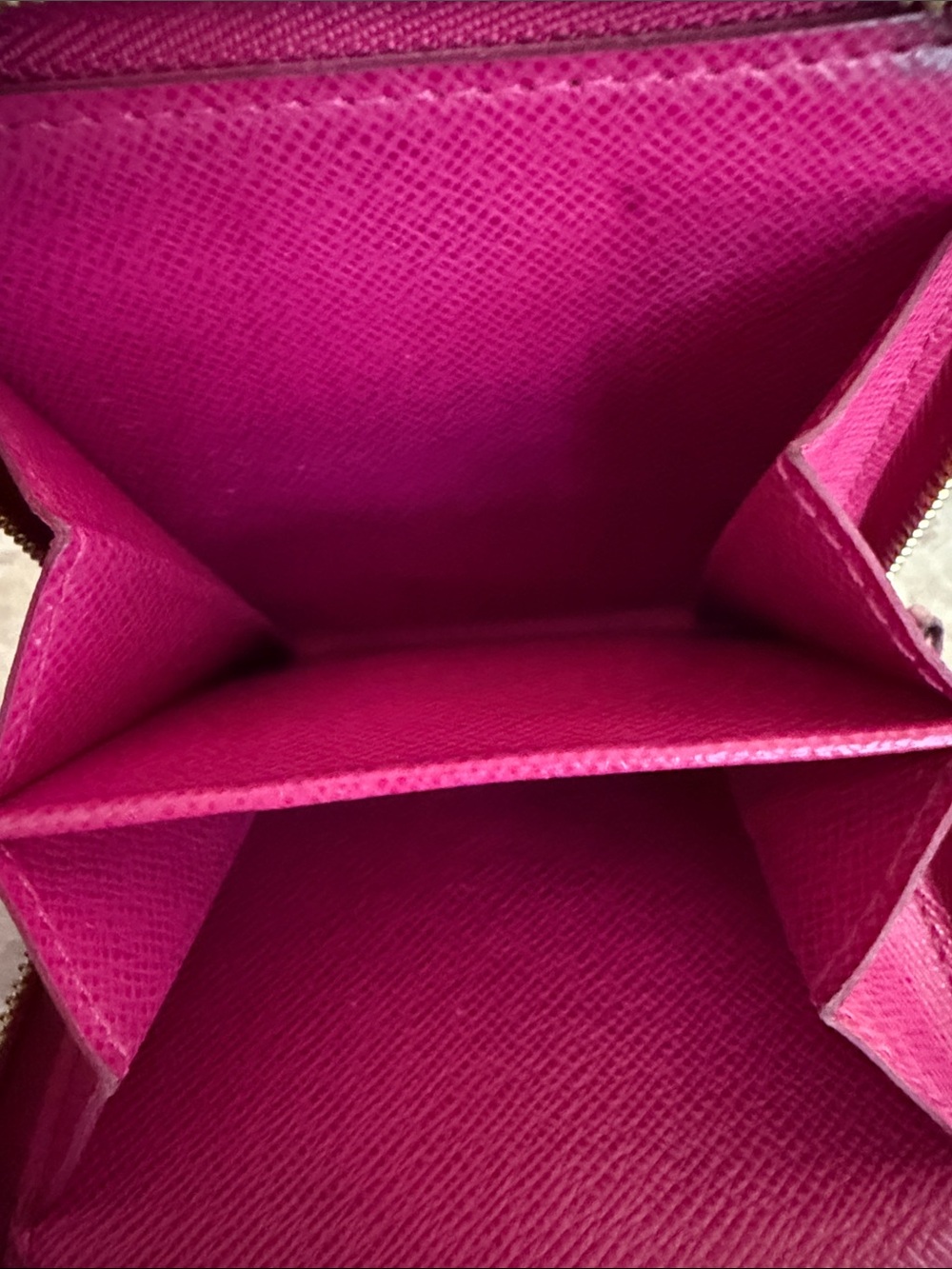 Louis Vuitton Auth Monogramed Perforated Compact Zipper Fuschia wallet /dustbag - Picture 17 of 17